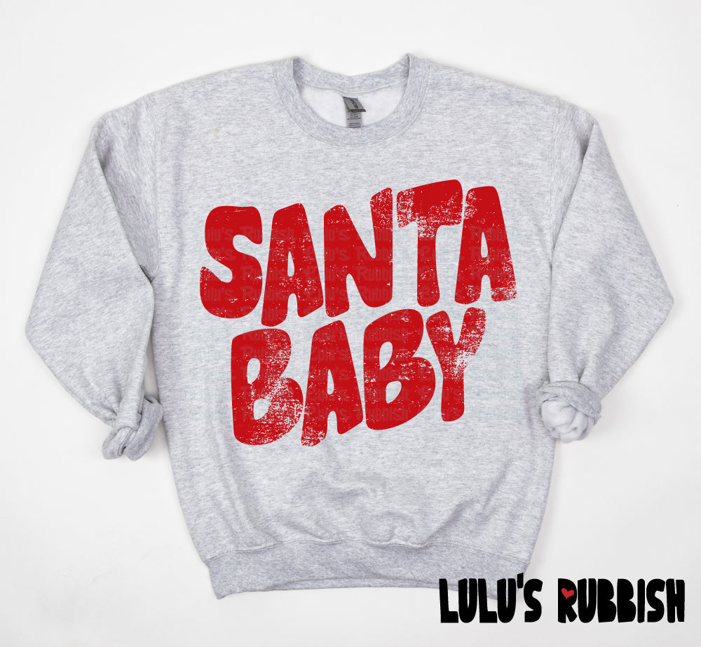 Santa Baby PNG, Christmas distressed png, Holiday shirt png, Digital Design