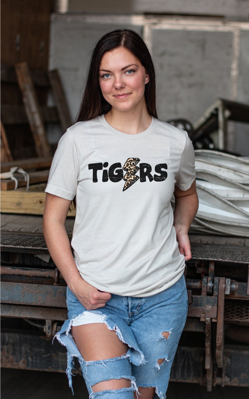Tigers Distressed Lightning Bolt PNG, Leopard Lightning Bolt png, Eagles Mascot