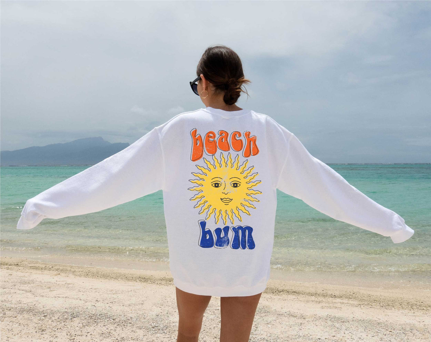 Beach Bum Sun Distressed Digital Design