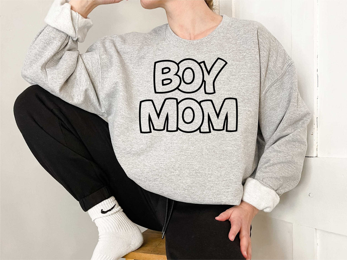 Boy Mom Outline Digital Design