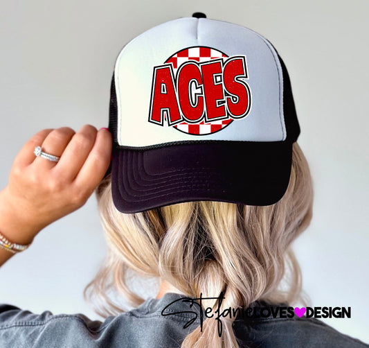 Aces Checkered Circle: Grunge & Non-Grunge PNG Files (Digital Art)