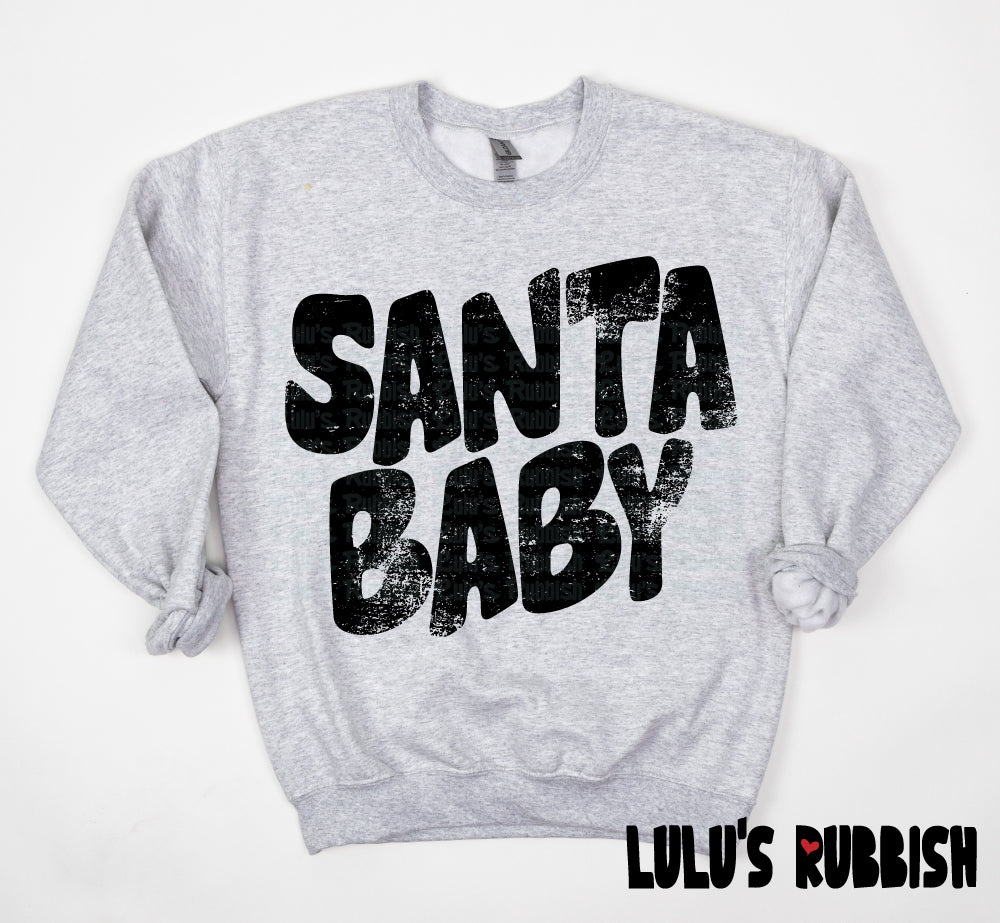 Santa Baby PNG, Christmas distressed png, Holiday shirt png, Digital Design