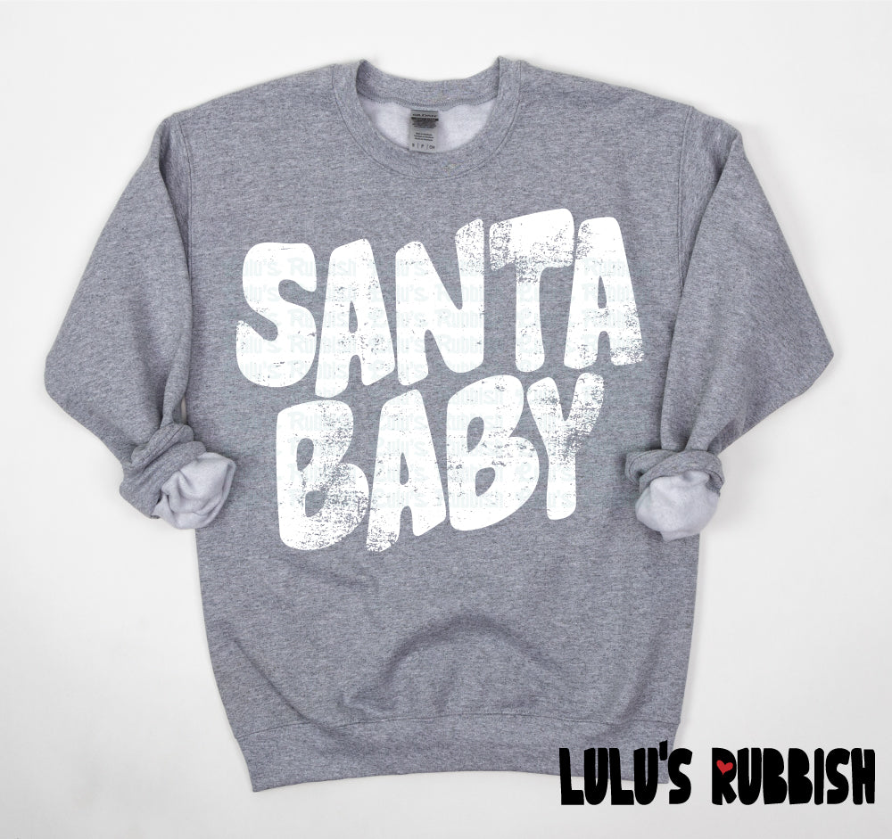 Santa Baby PNG, Christmas distressed png, Holiday shirt png, Digital Design