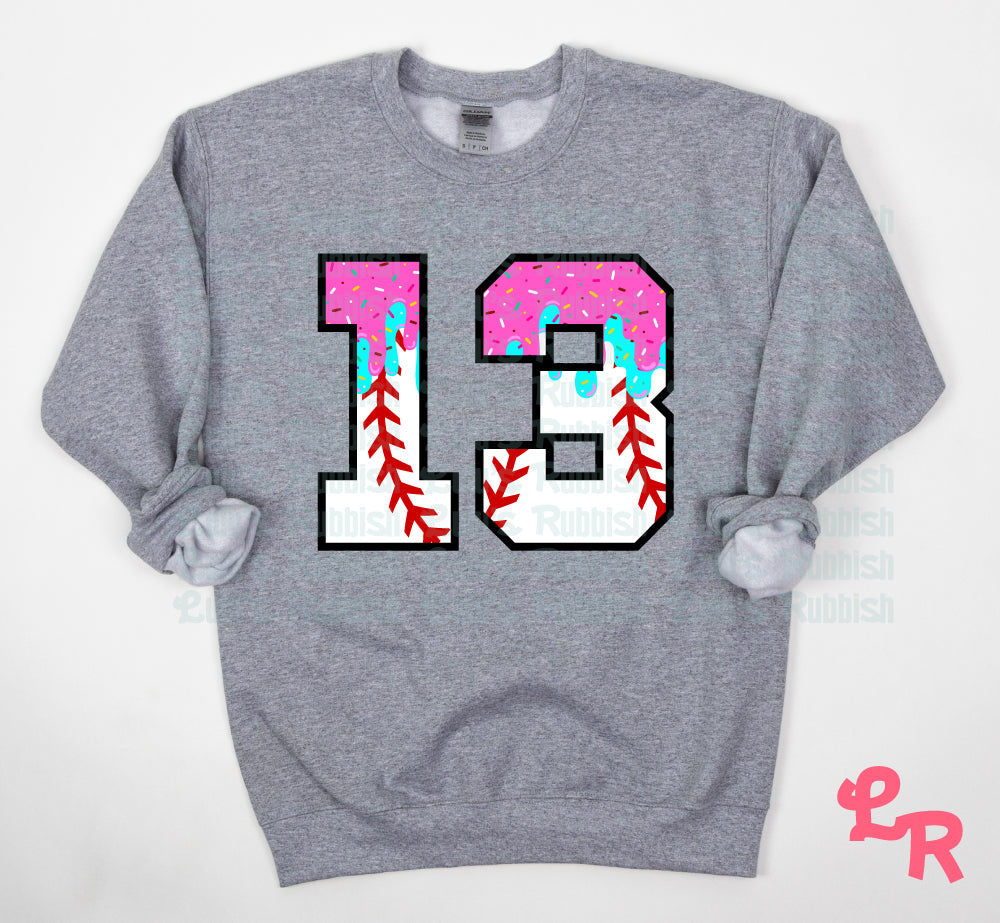 Ice Cream Drip Baseball League Alphabet PNG | Baseball Sports Letters Printable Download