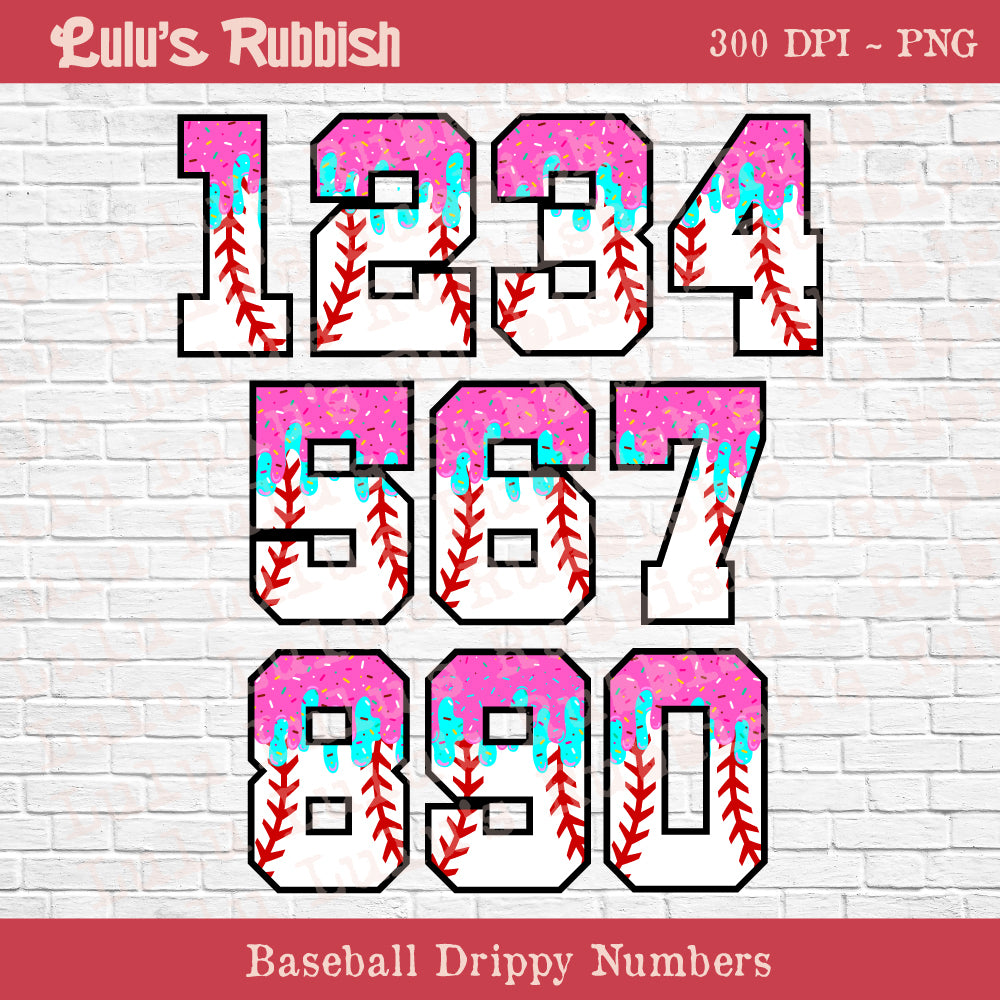 Ice Cream Drip Baseball League Alphabet PNG | Baseball Sports Letters Printable Download