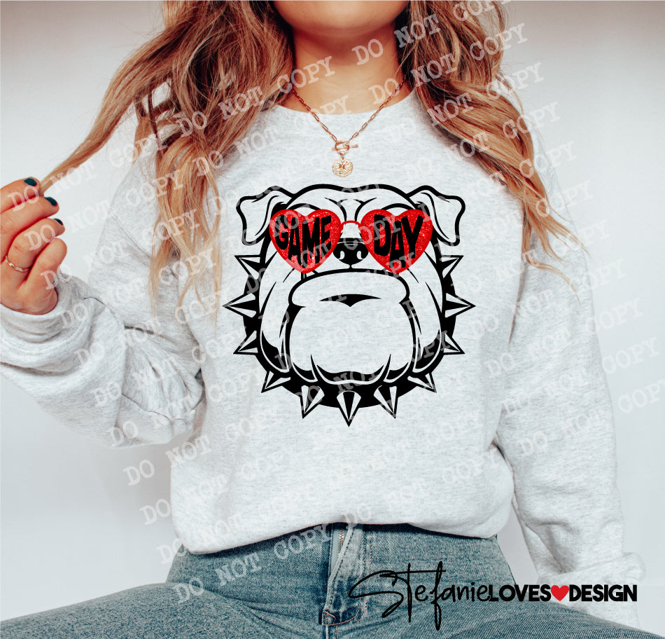 Bulldogs Red Glitter Sunglasses (digital design)
