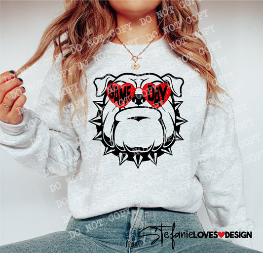Bulldogs Red Glitter Sunglasses (digital design)