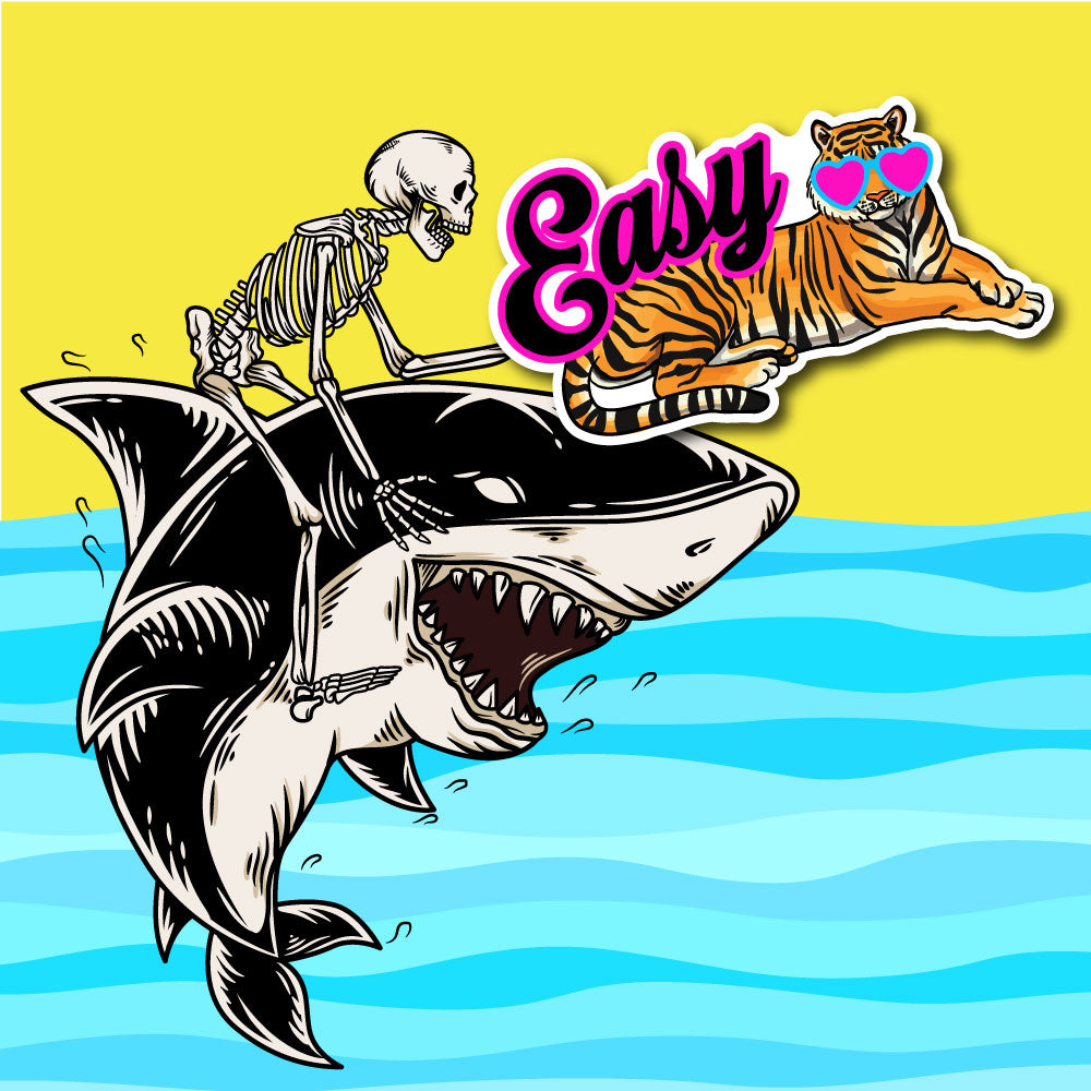 Easy Tiger Sticker | Funny Tiger Vinyl Sticker | Waterproof Decal