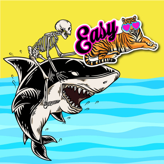 Easy Tiger Sticker | Funny Tiger Vinyl Sticker | Waterproof Decal