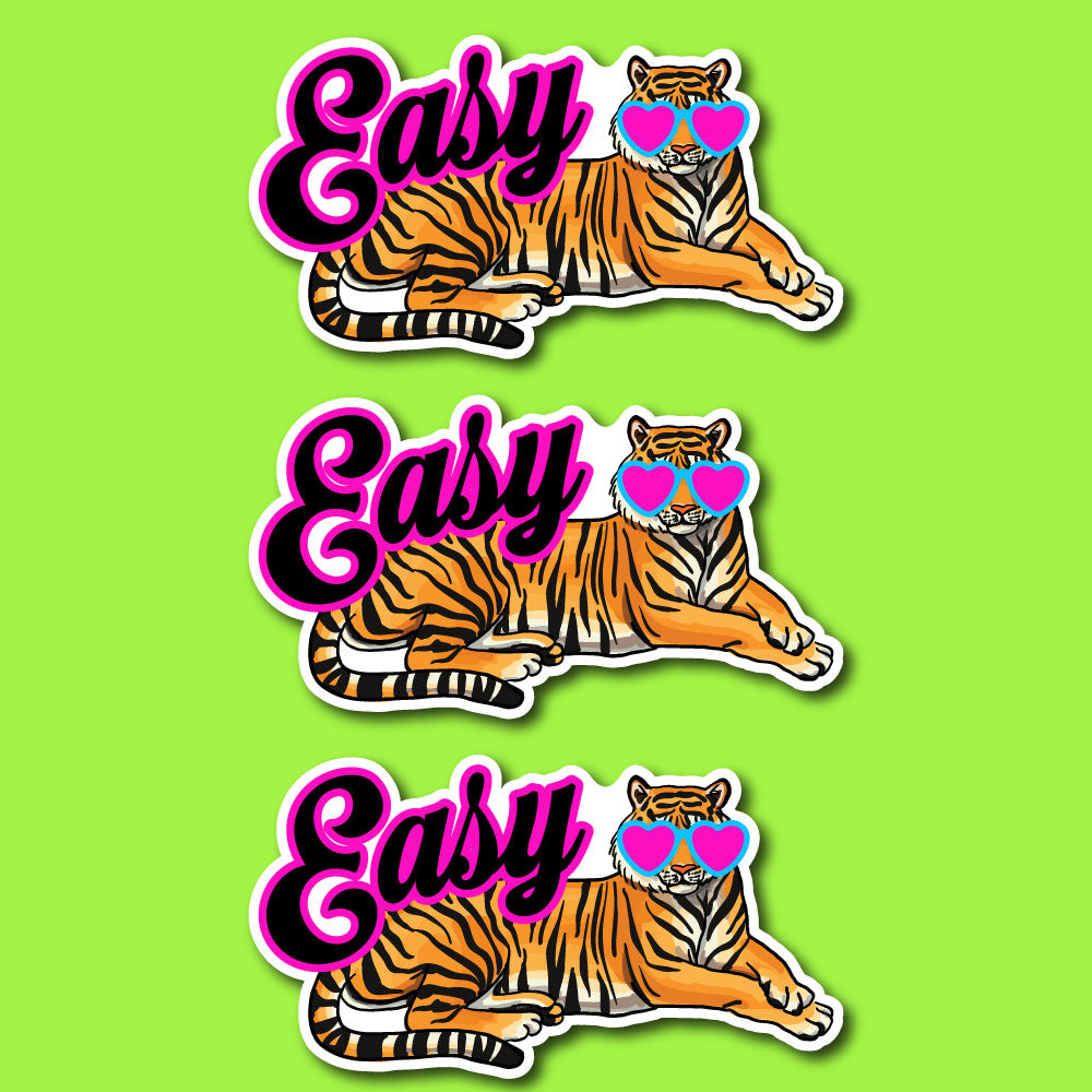 Easy Tiger Sticker | Funny Tiger Vinyl Sticker | Waterproof Decal