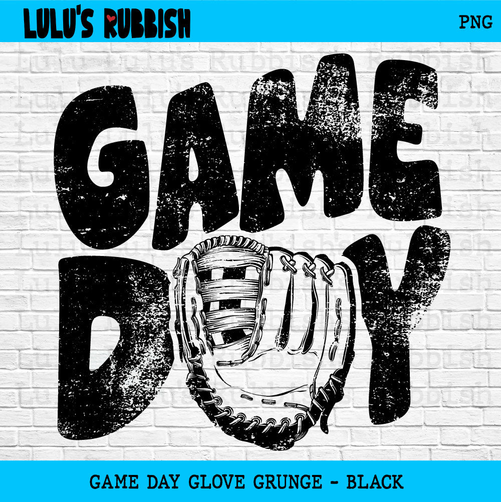 Game Day Glove PNG | Baseball & Softball Digital Design | Instant Download