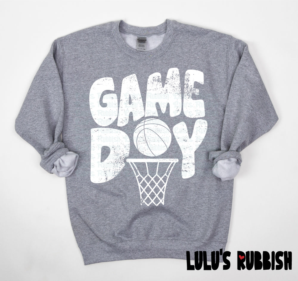 Game Day Hoop with Basketball Digital Design