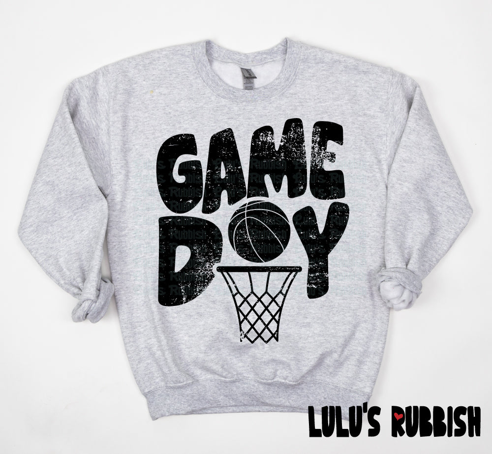 Game Day Hoop with Basketball Digital Design