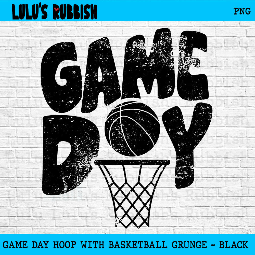 Game Day Hoop with Basketball Digital Design