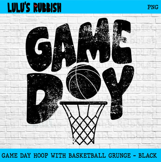 Game Day Hoop with Basketball Digital Design