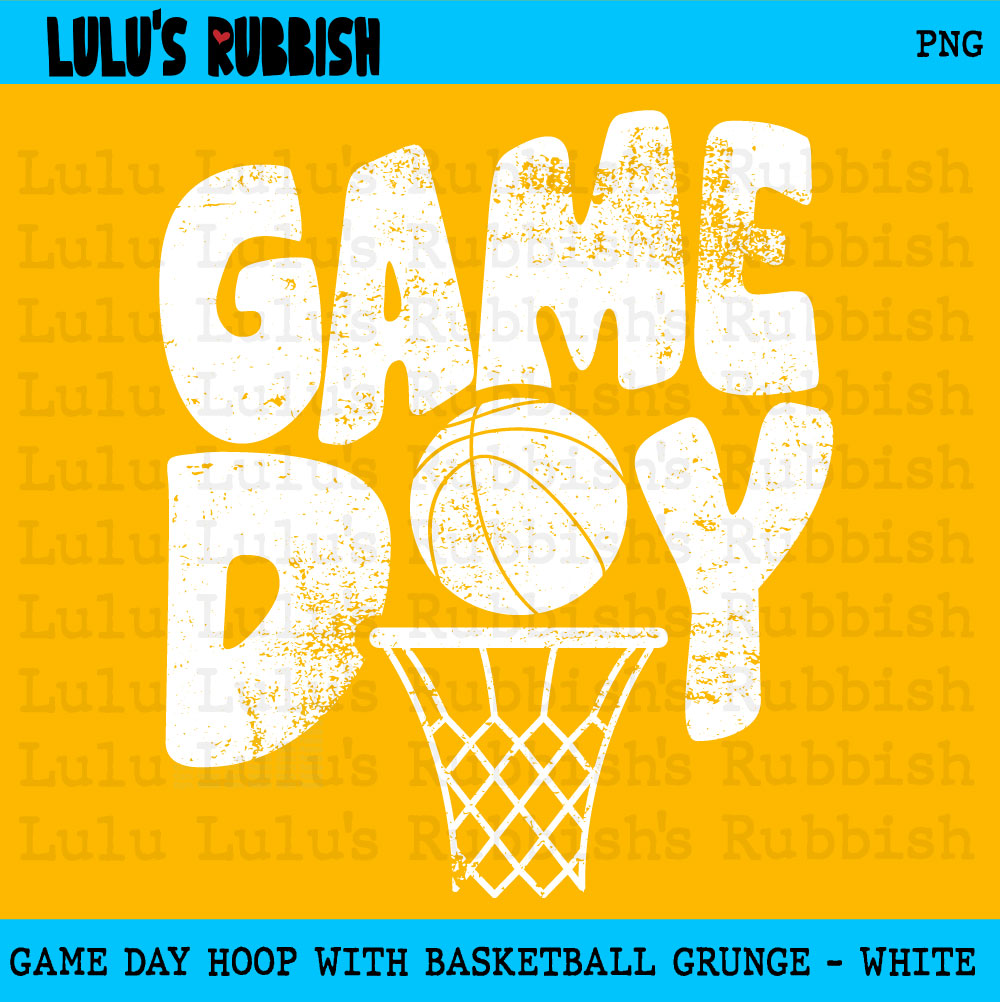 Game Day Hoop with Basketball Digital Design