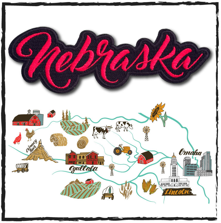 Nebraska Embroidered Patch – Iron-On