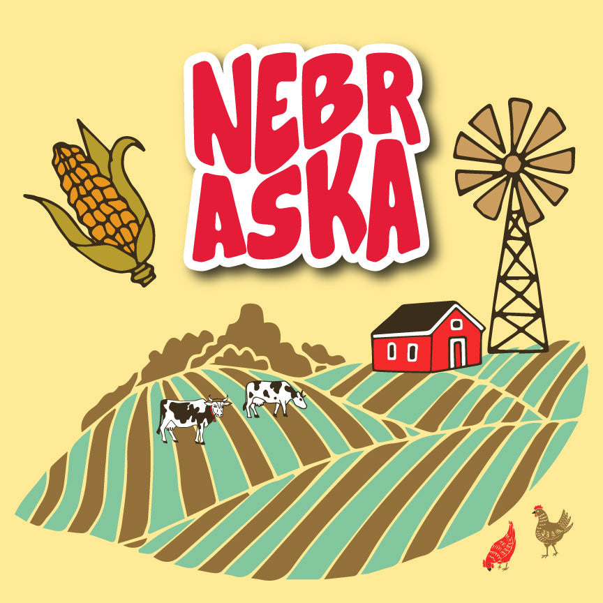 Nebraska Die-Cut Sticker | Durable & Eye-Catching