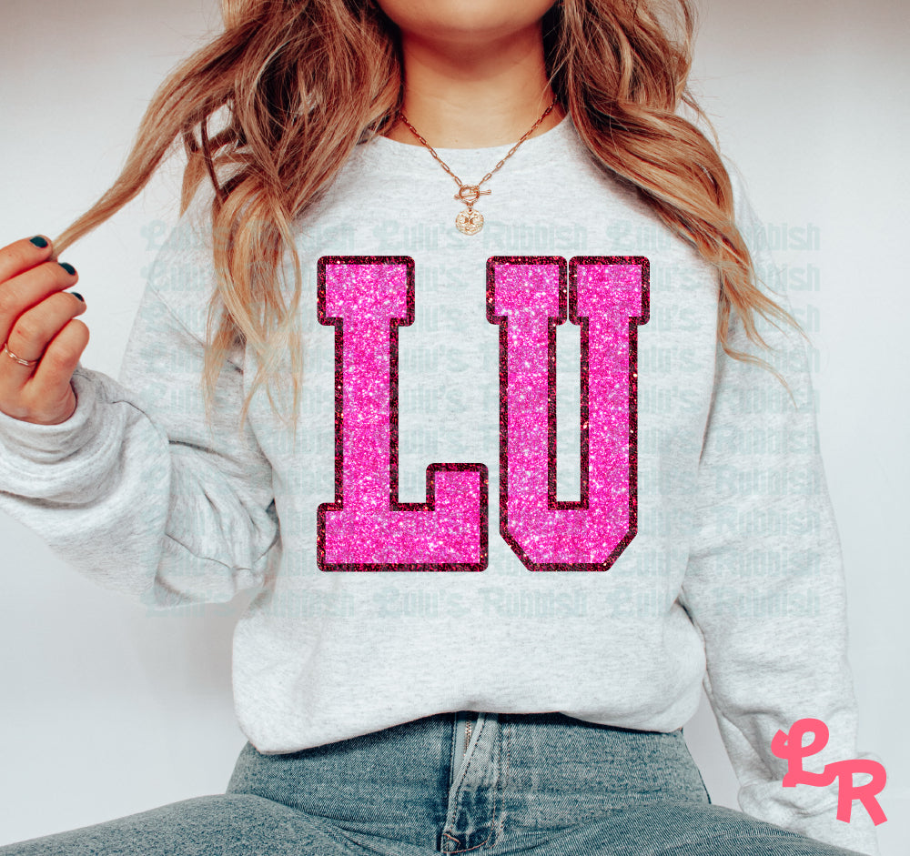 Pink Glitter Stretch Alphabet PNG | Printable Letters Digital Download