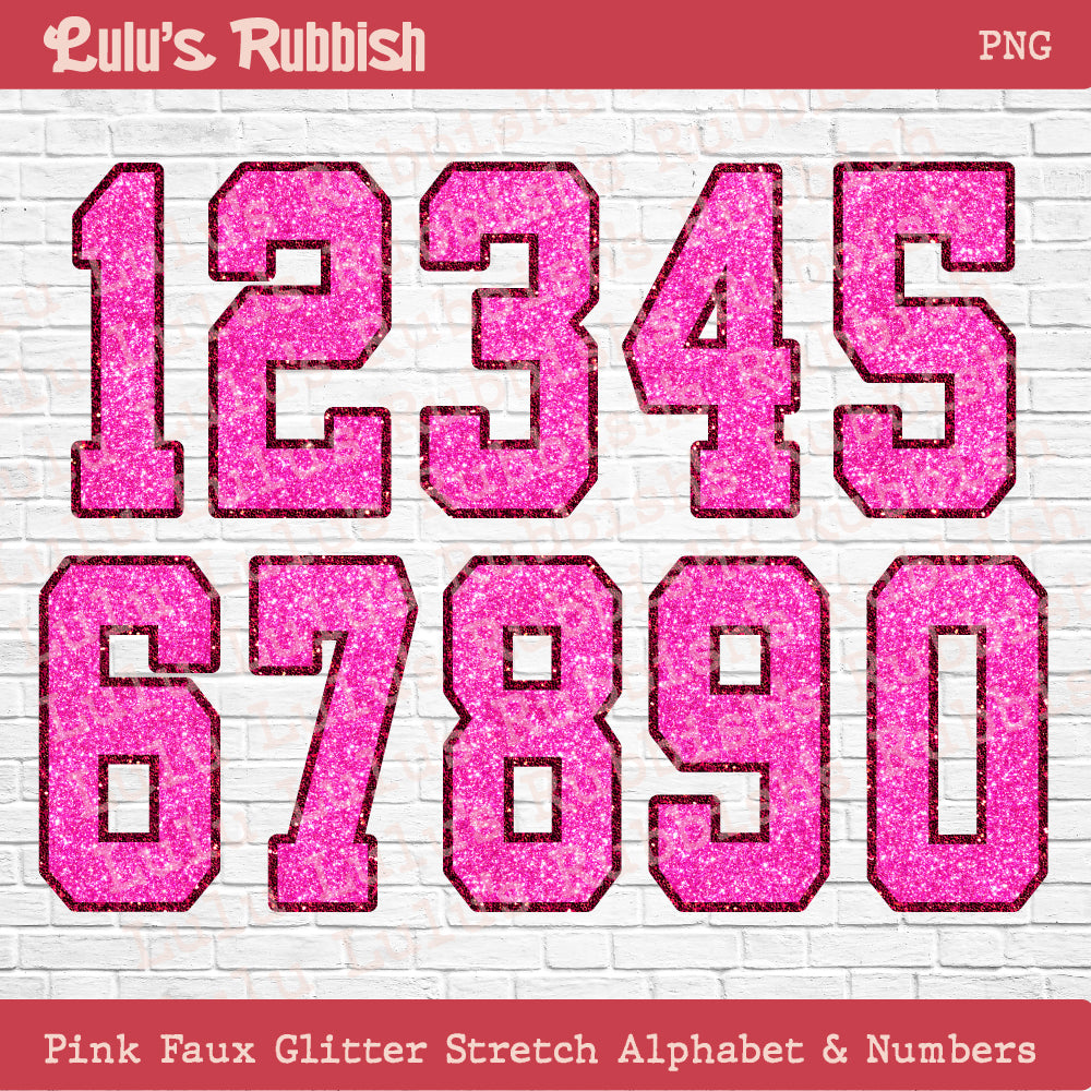 Pink Glitter Stretch Alphabet PNG | Printable Letters Digital Download