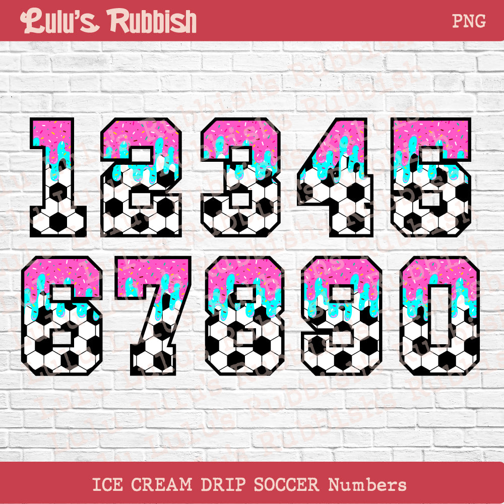 Ice Cream Drip Soccer League Alphabet PNG | Baseball Softball Sports Letters Printable Download