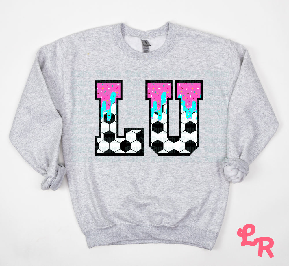Ice Cream Drip Soccer League Alphabet PNG | Baseball Softball Sports Letters Printable Download