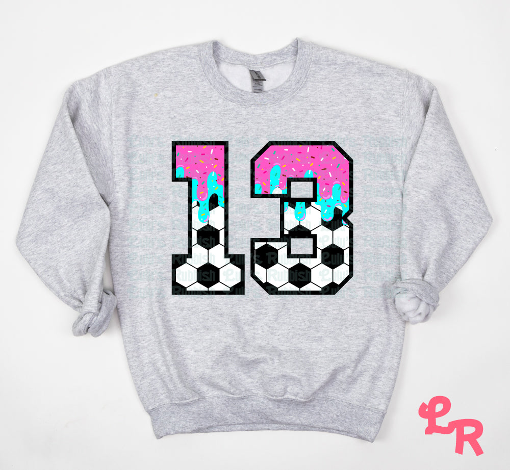 Ice Cream Drip Soccer League Alphabet PNG | Baseball Softball Sports Letters Printable Download