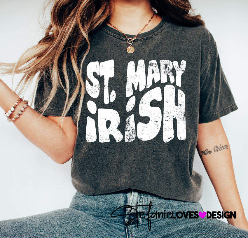 St. Mary Irish png, Distressed Mascot png, Digital Design