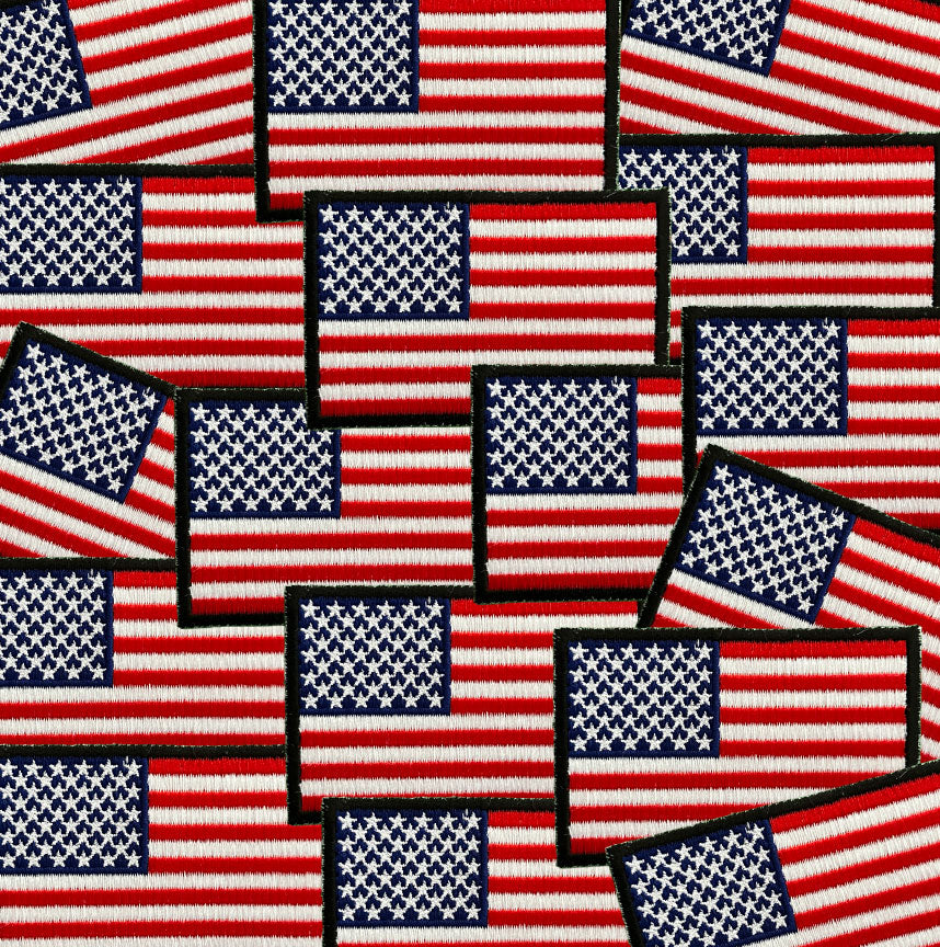 American Flag Patch | America 250 USA Embroidered Iron On Patch | 3" x 2"