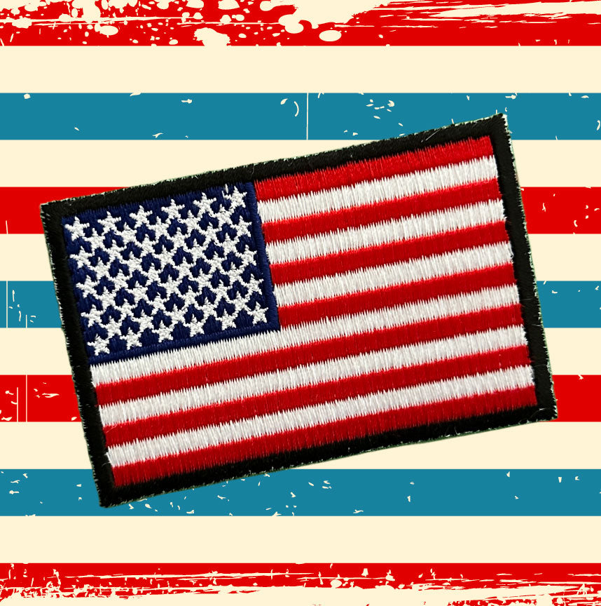 American Flag Patch | America 250 USA Embroidered Iron On Patch | 3" x 2"