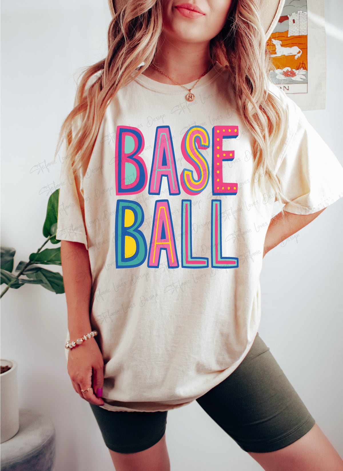 BASEBALL Stacked Cute Font Digital Design