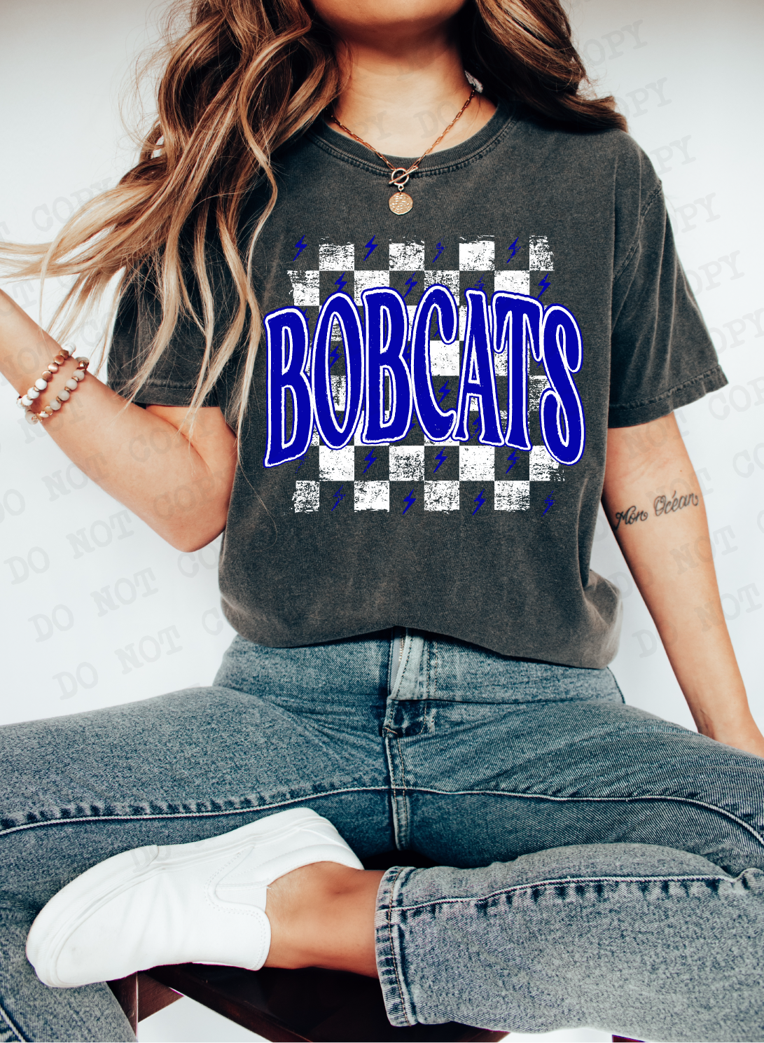 BOBCATS Checkered Rag BLUE & WHITE Digital Design | EPS + PNG