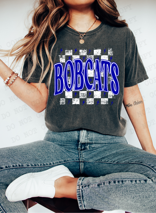 BOBCATS Checkered Rag BLUE & WHITE Digital Design | EPS + PNG