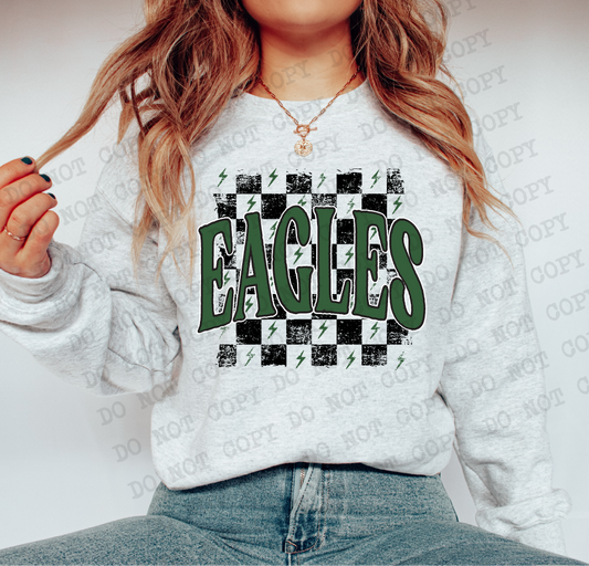 Eagles Checkered Rag Green Digital Design | PNG