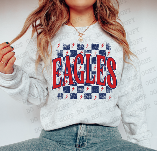 Eagles Checkered Rag Red & Navy Digital Design | PNG
