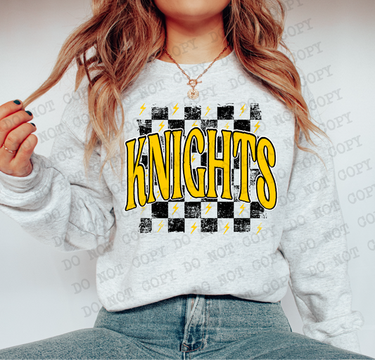 KNIGHTS Checkered Rag Gold Digital Design | PNG