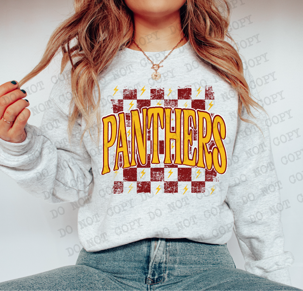 Panthers Checkered Rag Maroon & Gold Digital Design | PNG