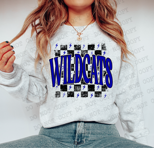 WILDCATS Checkered Rag Digital Design | PNG