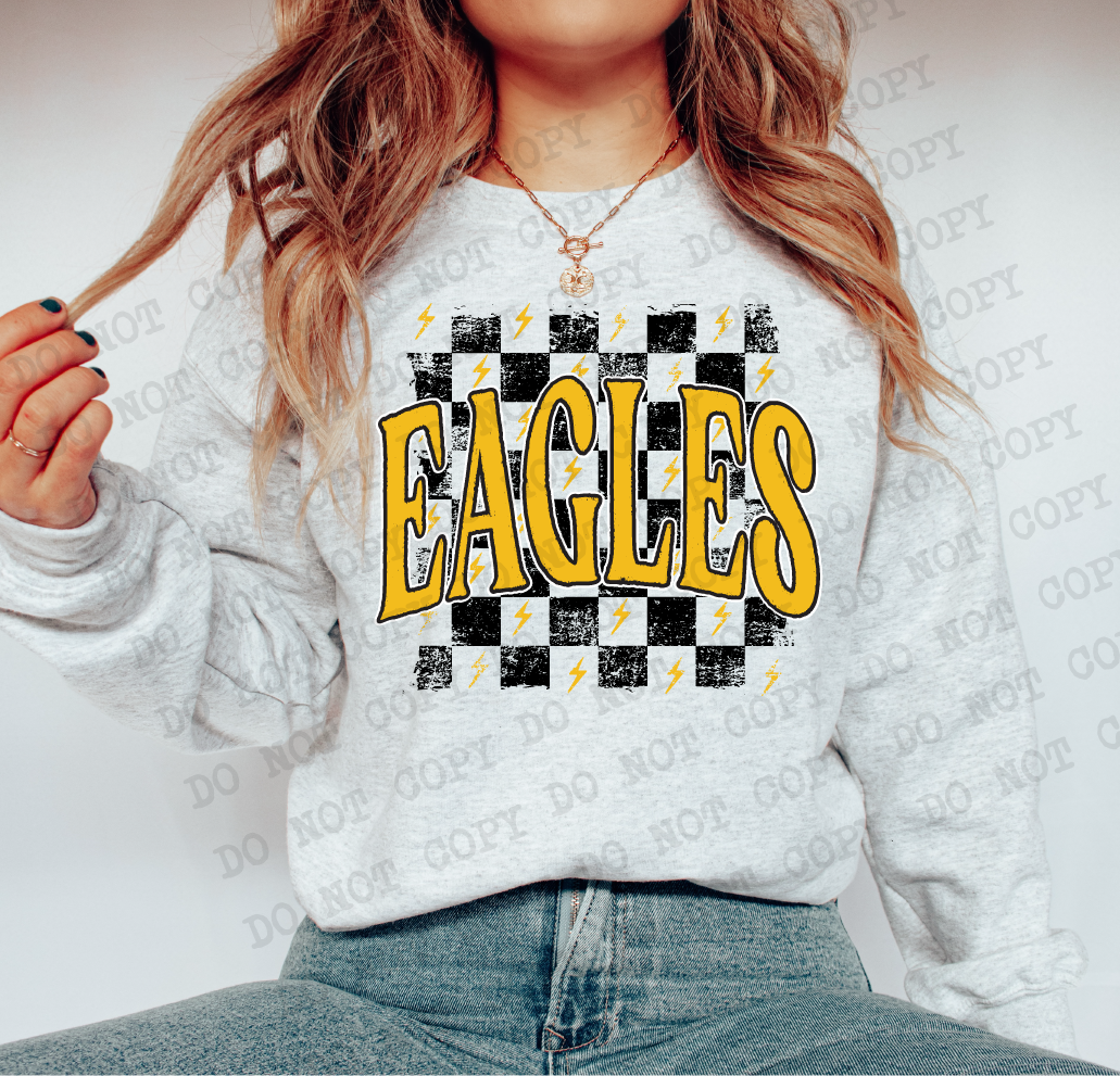 Eagles Checkered Rag Gold Digital Design | PNG