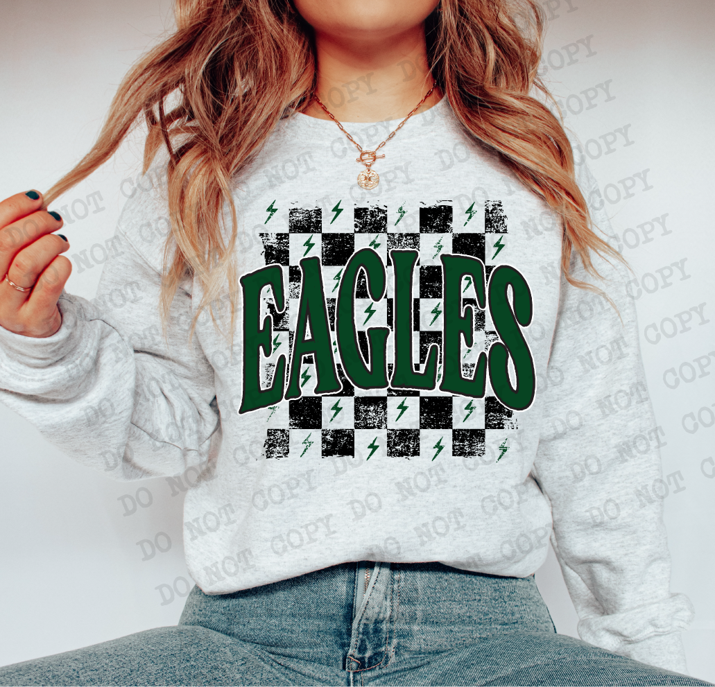 Eagles Checkered Rag Hunter Green Digital Design | PNG