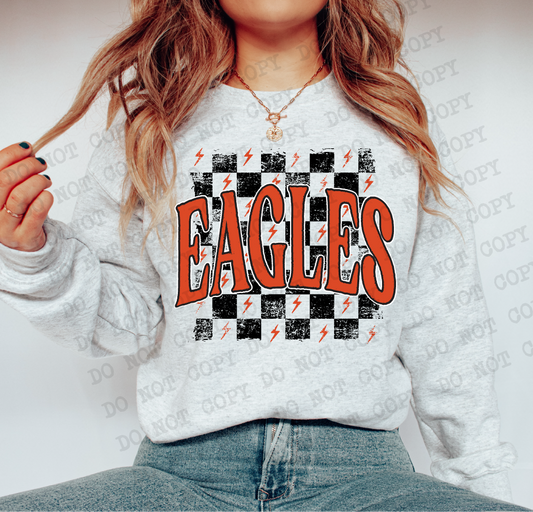 Eagles Checkered Rag Orange Digital Design | PNG