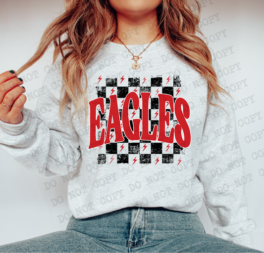 Eagles Checkered Rag Red Digital Design | PNG