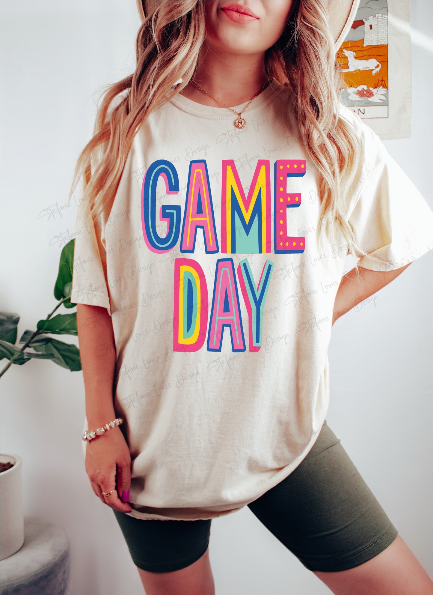 GAME DAY Stacked Cute Font Digital Design
