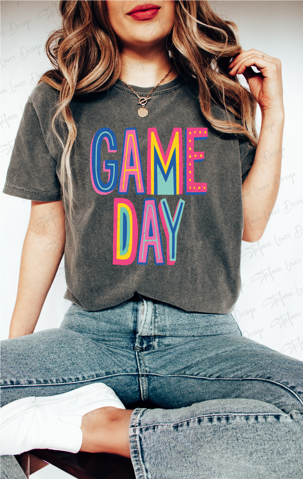GAME DAY Stacked Cute Font Digital Design