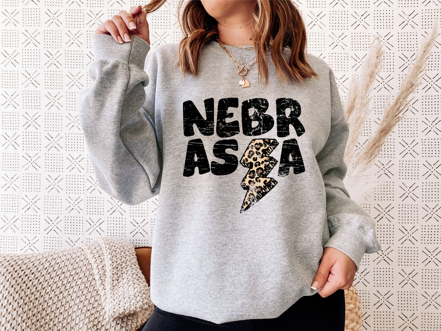 Nebraska Distressed Lightning Bolt PNG, Leopard Lightning Bolt png, Nebraska Distressed