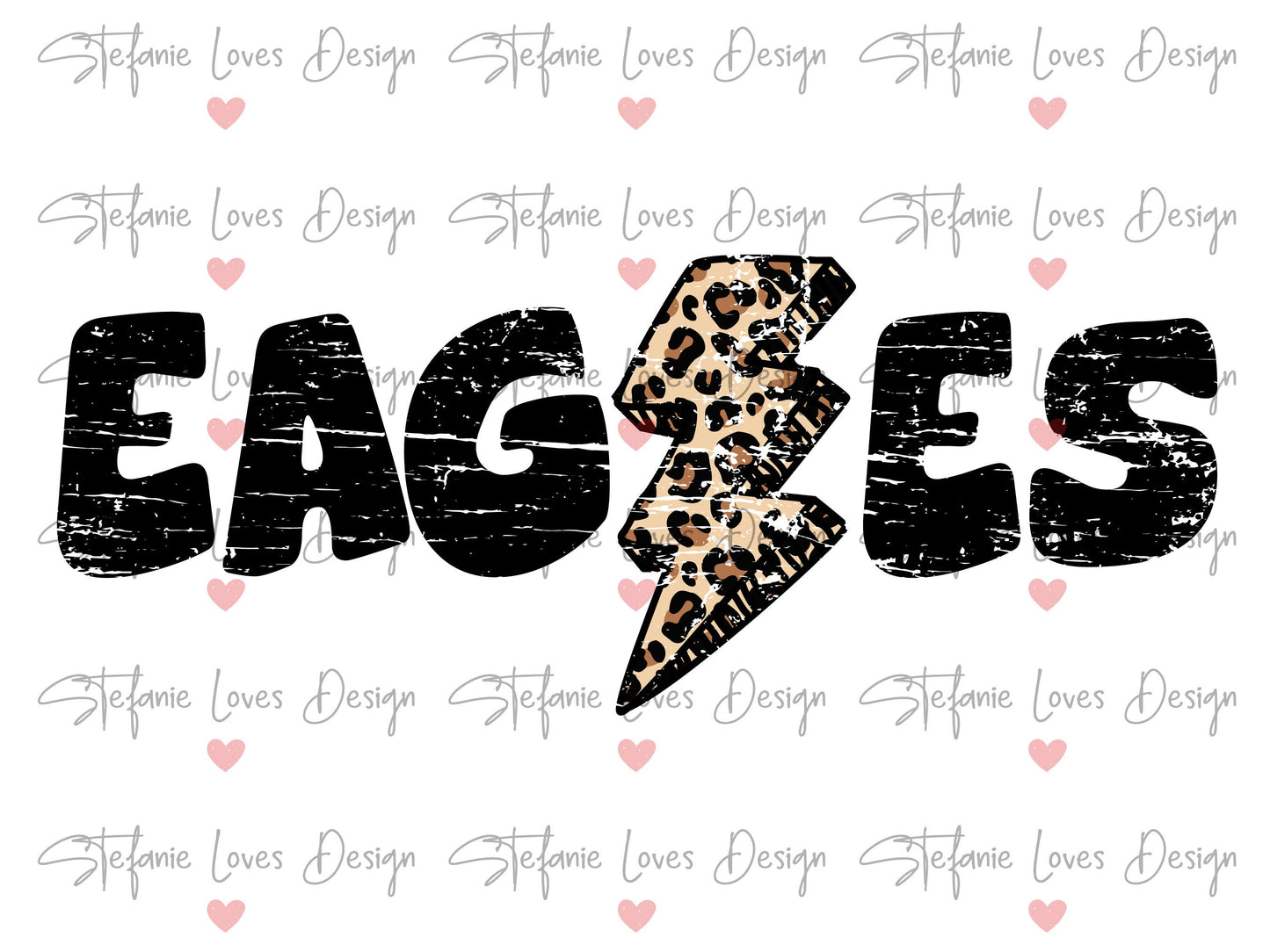 Eagles Distressed Lightning Bolt Digital Design
