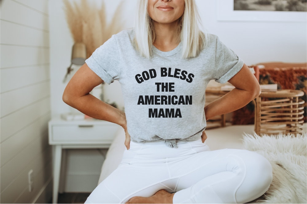 God Bless the American Mama png, Mom Life, Mama Tee Design, Digital Design