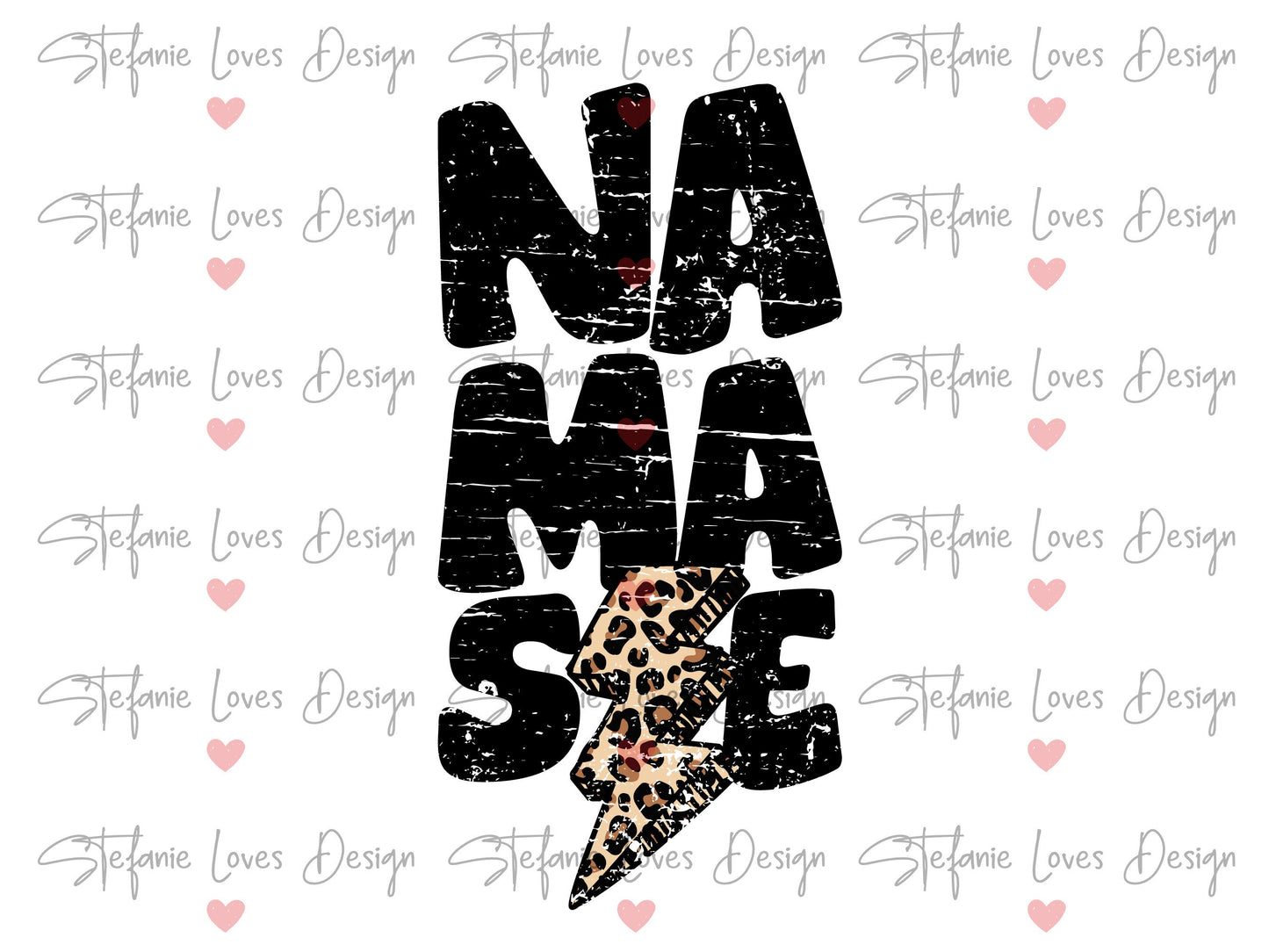 Namaste Distressed Lightning Bolt Digital Design
