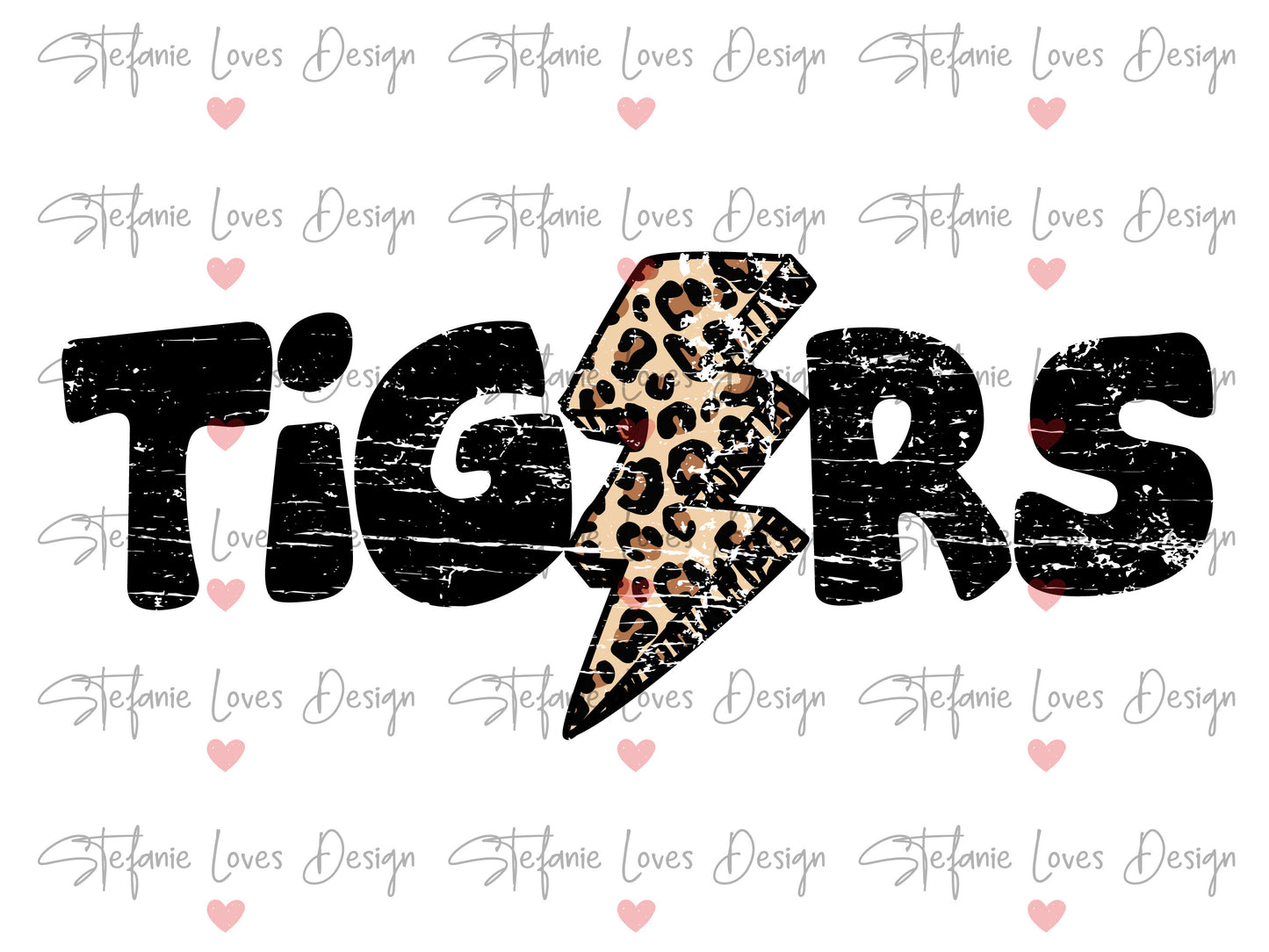Tigers Distressed Lightning Bolt PNG, Leopard Lightning Bolt png, Eagles Mascot