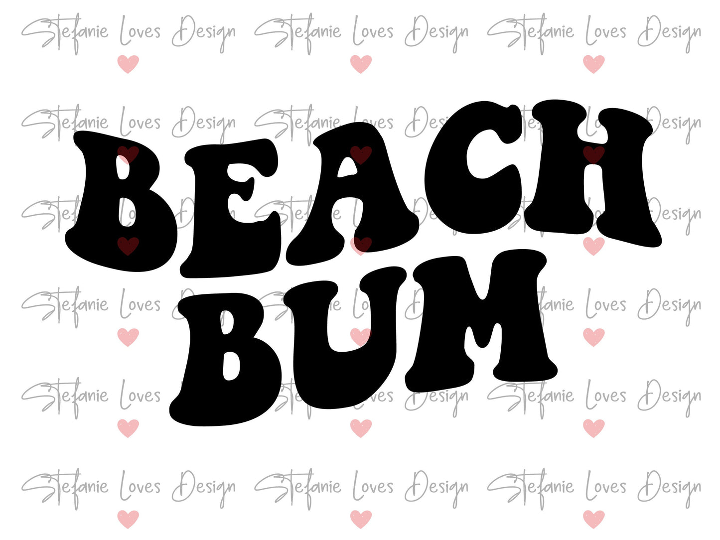 Beach Bum svg, Beach Bum Wavy Letters Svg, Digital Design
